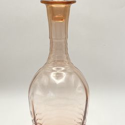 VINTAGE RARE 1930’s Pink / Peach Depression Era Glass Decanter Carafe Art Deco