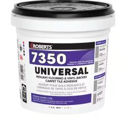 Roberts 7350 1 Gal. Universal Flooring Adhesive
Resilient flooring and vinyl backed carpet tile adhesive
New 1 gallon