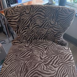 Chocolate/Tan Brown Zebra Print Chair