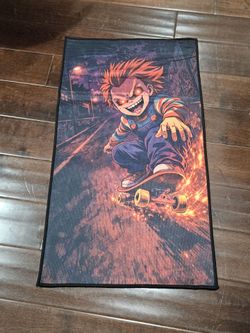 Good Guy on Skates Area Rug Horror Themed