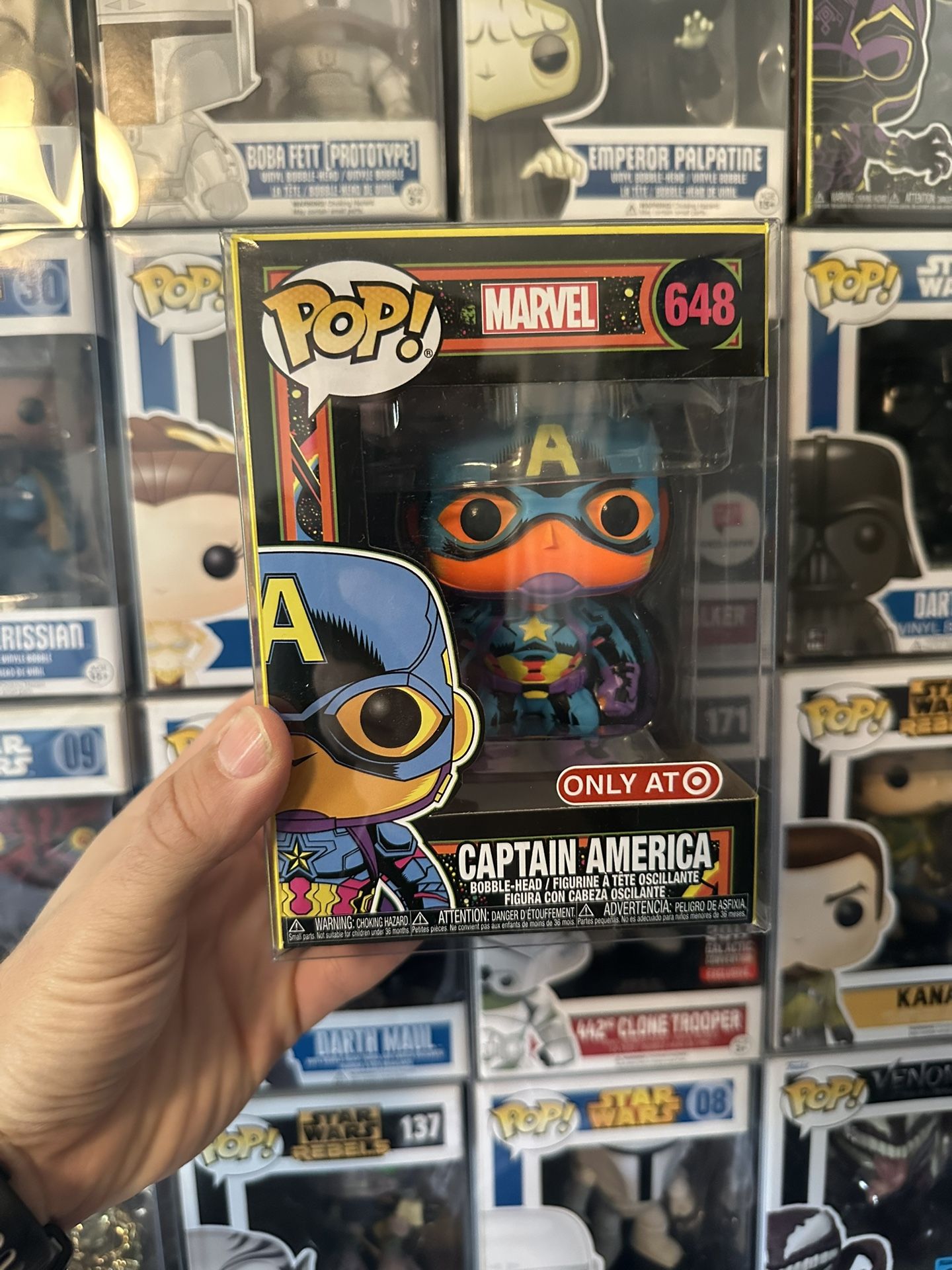 Captain America Funko Pop Black Light Marvel 
