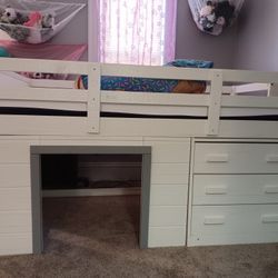 Sweet Dreams White Low Loft Bed