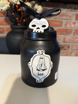 Rae Dunn Halloween Collection Black Ghost Boo Jar