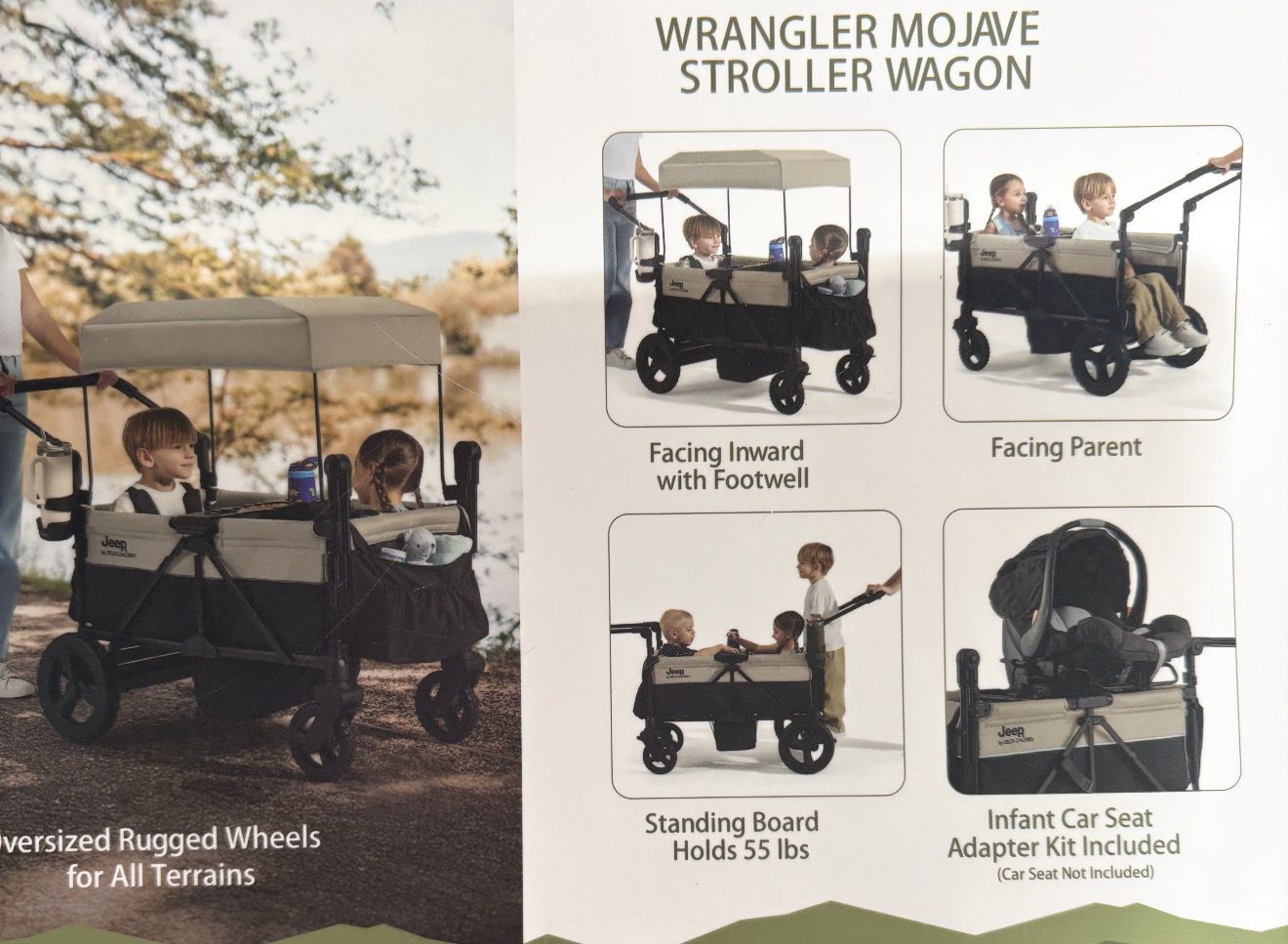 Keep Wagon Wrangler Stroller (Black & Beige)