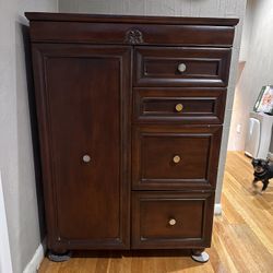 Espresso Finish Cabinet/Dresser  with Drawers and Door