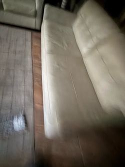 White leather couches like new