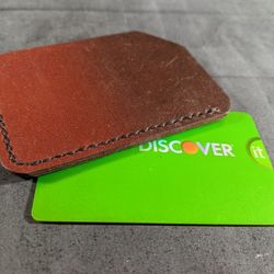 Ombre Leather Front Pocket Wallet - Brown/Red