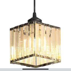Black Crystal Pendant Lighting Small 5”x5”x5”