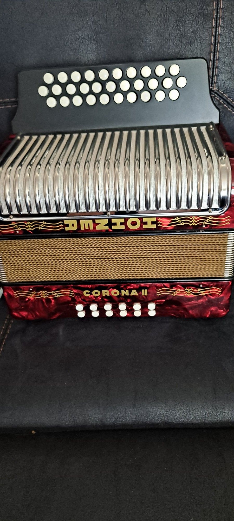 Acordeón Hohner Corona II Tono Sol Como Nuevo