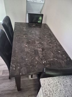 Faux marble dinning table