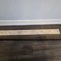 COAT Hat Wall HOOKS Wood Board, double Metal Hooks each w/Screws