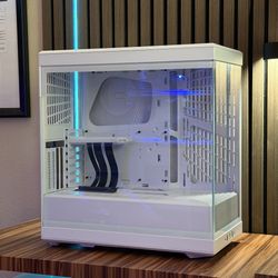 Hyte Y40 Snow White Gaming PC Desktop Computer Tower Vertical GPU Mount 