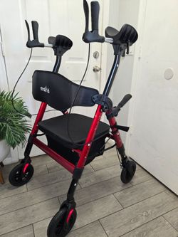 StrollAid Heavy Duty Upright Rollator Walker with Seat, 450 lb Capacity, 8" All-Terrain Wheels, walkers