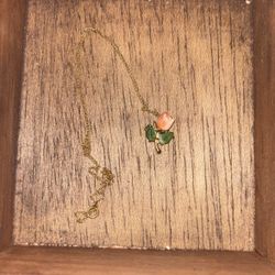 $25 Rose Pendant. With Gold 20’ Necklace
