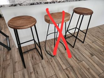Wooden Bar Stools With Metal Legs