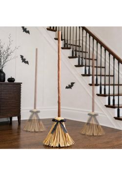 49" Animated Floating Witch Broom with Sound & Touch Activated Sensor