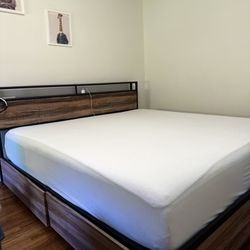 King Bed Frame with Mattress
