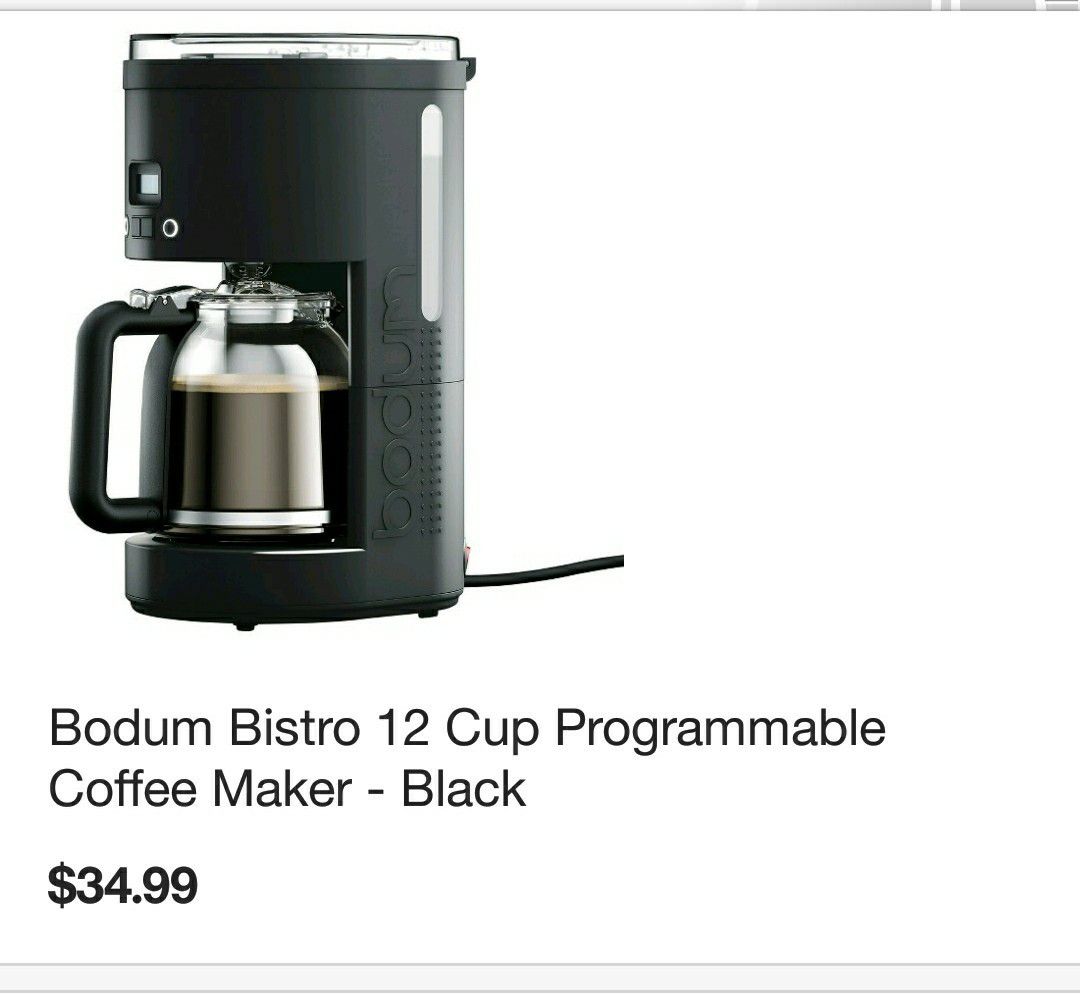 Bodum Bistro 12 Cup Black Programmable Coffee Maker 
