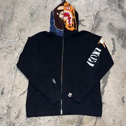 Bape 2nd Ape Tiger Full Zip Hoodie Navy Camo 🫐