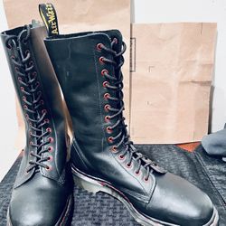 Dr. Martin Red Stitched 14 Eye Mens Boots.