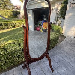 Antique Oak Chevel Mirror