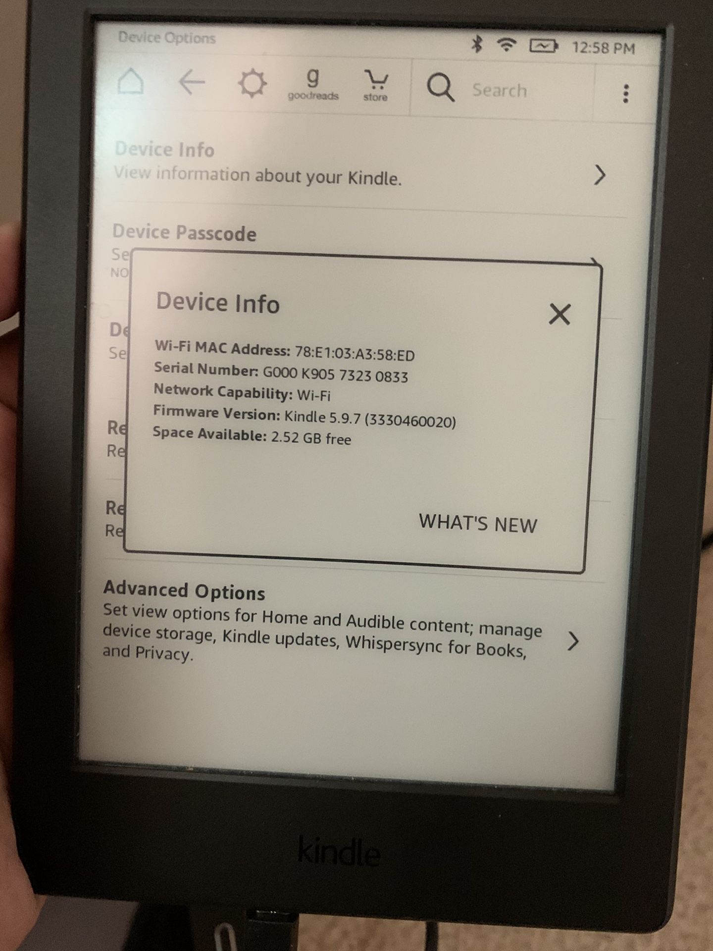 Amazon Kindle 2015 4GB Paperwhite
