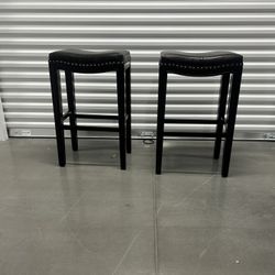 TWO RUSTIC BROWN BAR STOOLS  from Ashley Furniture For Sale!