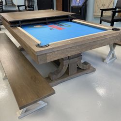 Complete Dining Pool Table Combo Set 