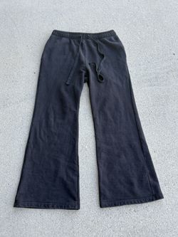 flared heavyweight jet black sweatpants