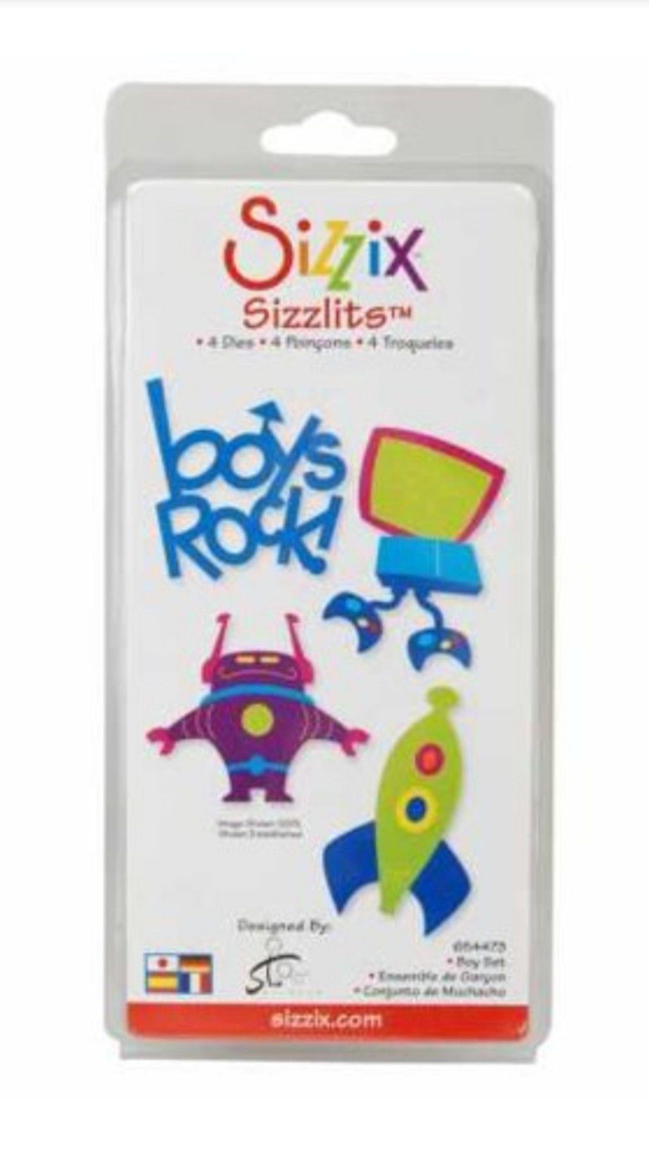 Sizzix Sizzlits Boys Rock Robot Rocket Video Game Word Phrase