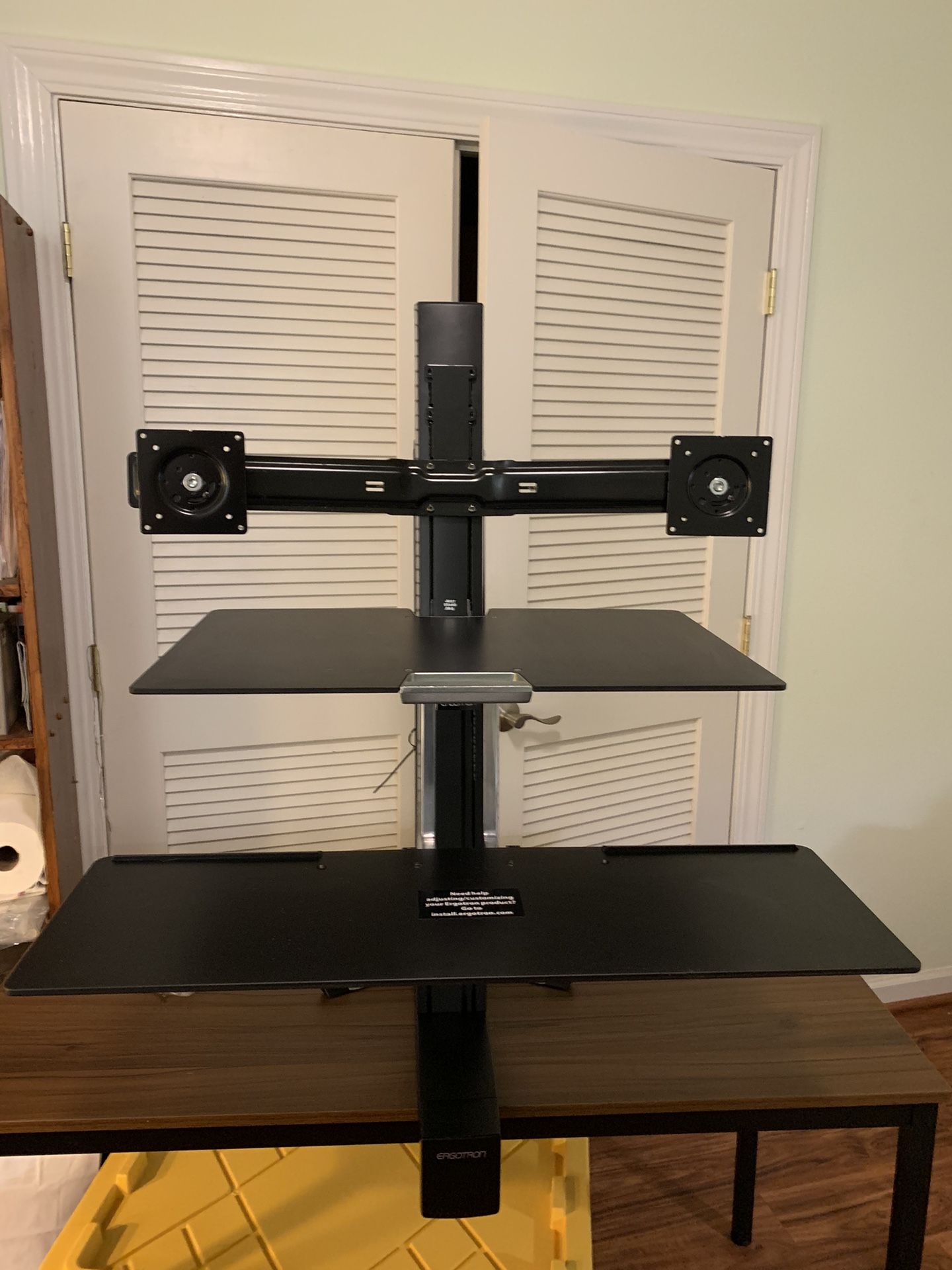 Dual Monitor Standing Desk Converter, Ergotron WorkFit-S