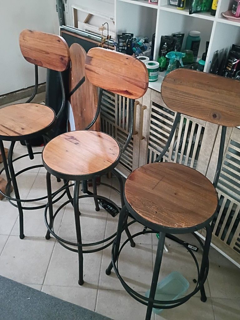 3 Wooden Stools