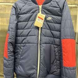New Nike Mens Reversible Quilted Puffer Jacket Sz L