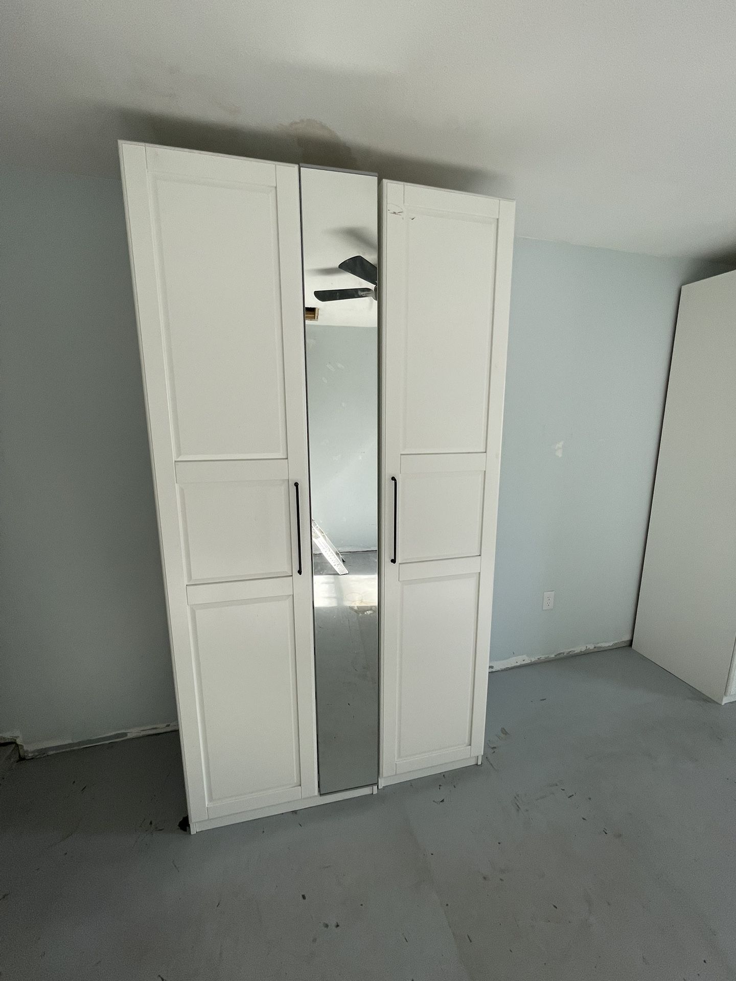 2 Pax Closet Systems With Drawers And Mirrors