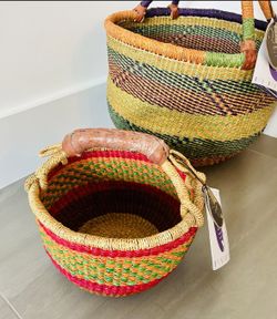 Bolga Baskets set of 2.  Handcrafted in Ghana- Africa
