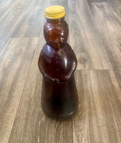 Mrs. Butterworth Aunt Jemima Amber Glass Bottle