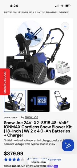 SnowJoe Cordless Snowblower