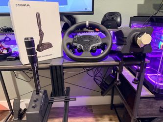 Moza R5 wheel and pedals w/ hand brake and sequential shifter
