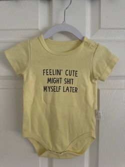 Funny Graphic Baby Onesie Yellow