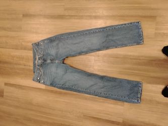 Levi Strauss blue jeans with tan stitch