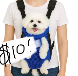 Dog Backpack Carrier, Pet Sling Front Backpack For Small Medium Dogs 10-16 Lbs, Legs Out, Adjustable Wearable Puppy Chest Travel Bag, Thick Straps & C