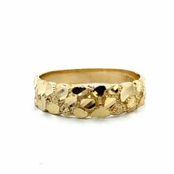 Woman’s Ladies 10k Yellow Gold Nugget Band Ring Size 9.5 GP3136417