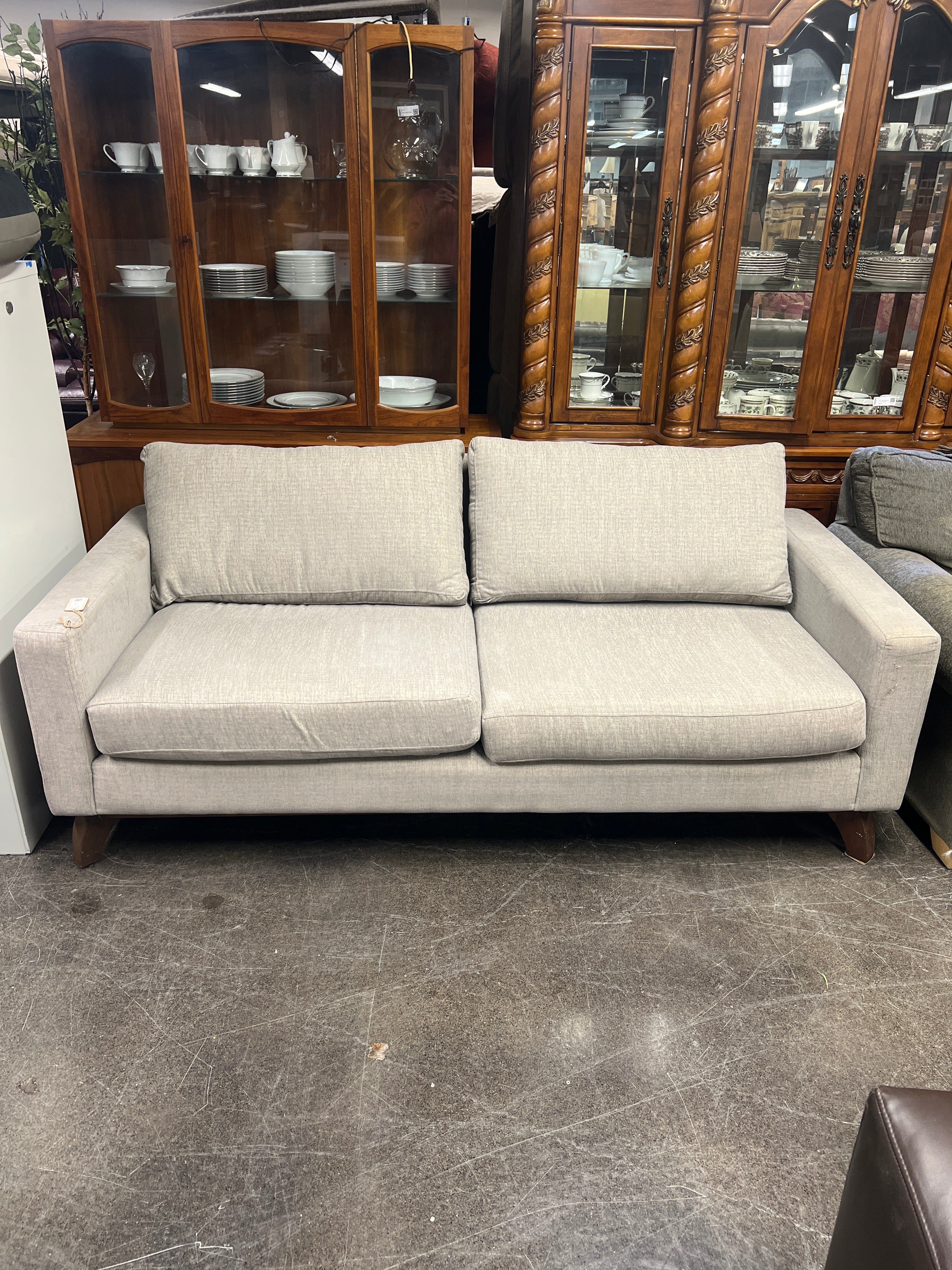 Stylus Light Gray Modern Sofa with Loose Cushions