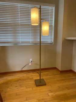 Two-Light Floor Lamp Brass Finish