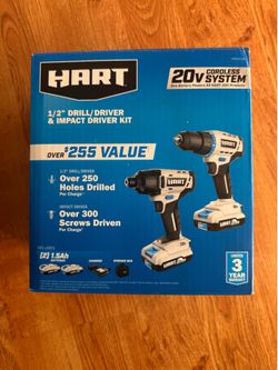 HART 20V Cordless 1/2" Drill/ Driver & Impact Driver Kit (HPCK212B)
