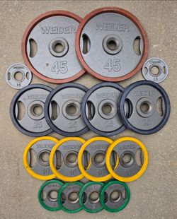Weider Olympic Iron Grip Weight Plate Set
