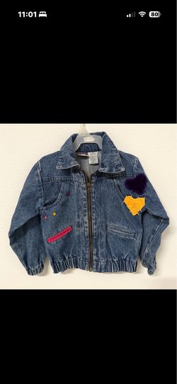 Girl Blue Denim Zip-up Jacket Coat Size 4
