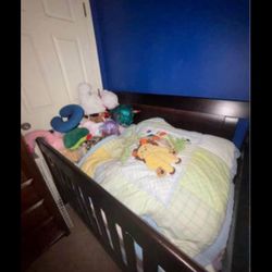 Brown Wooden 4-in-1 Convertible Crib(READ DESCRIPTION)