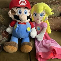 Mario And Peach  Big Plushies 