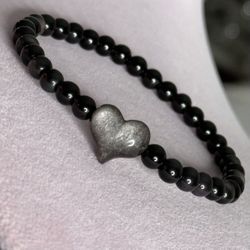 5mm Black Obsidian Bracelet 